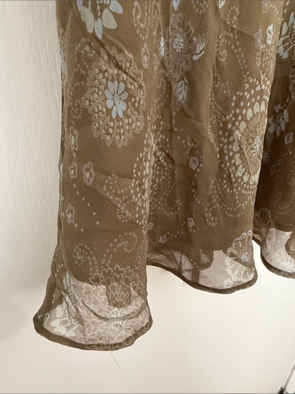 GAP Taupe Silk Floral Lace-Trim Top - Picture 6 of 10